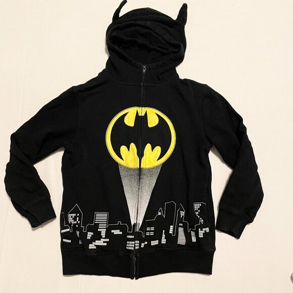 Batman DC Comics Zip Up Hoodie with Mask Boys Missing Size Tag - Picture 1 of 16